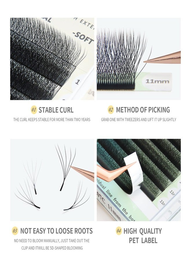 ANNAFRIS 5D Premade Fan W Shape Eyelash Extensions 0.07 C Curl 9-13mm Mix Volume Self Fanning False Lashes Makeup Supplies Professional Use Lash Extension(0.07 C, 9-13mm Mix) - Image 5